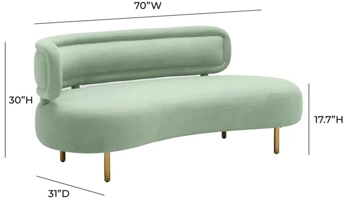 Tischa Mint Green Velvet Sofa