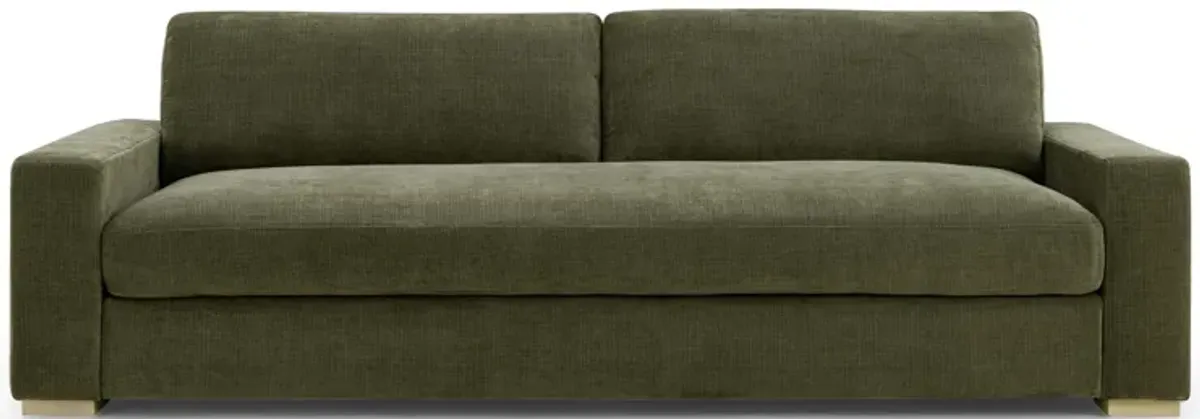 Beckham 96" Olive Green Upcycled Chenille Sofa