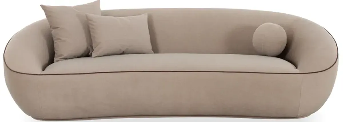 Jenny Taupe Faux Mohair Sofa