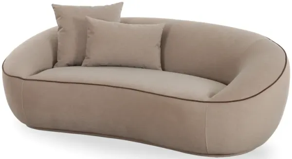 Jenny Taupe Faux Mohair Loveseat