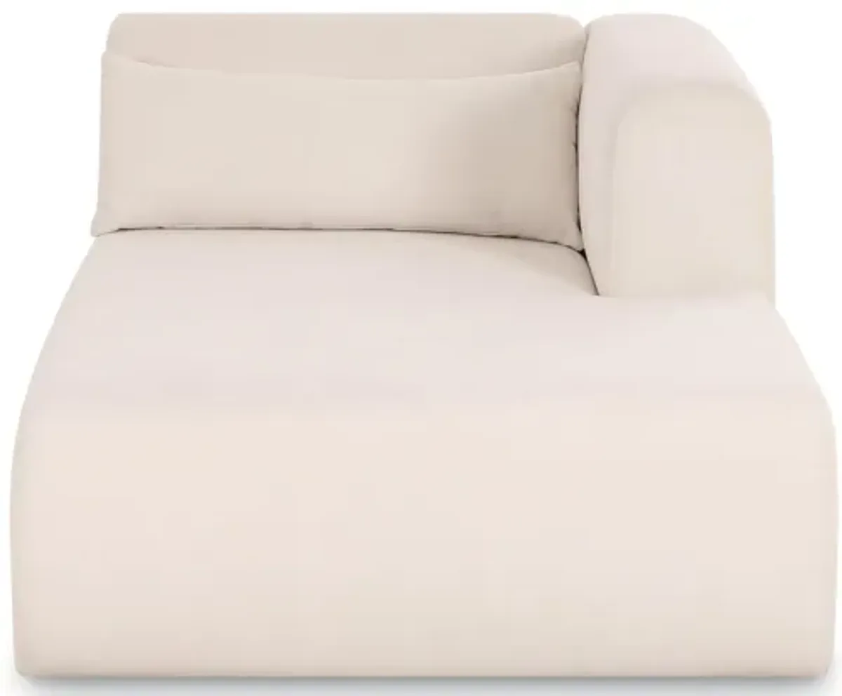 Tarra Cream Chenille Modular RAF Chaise