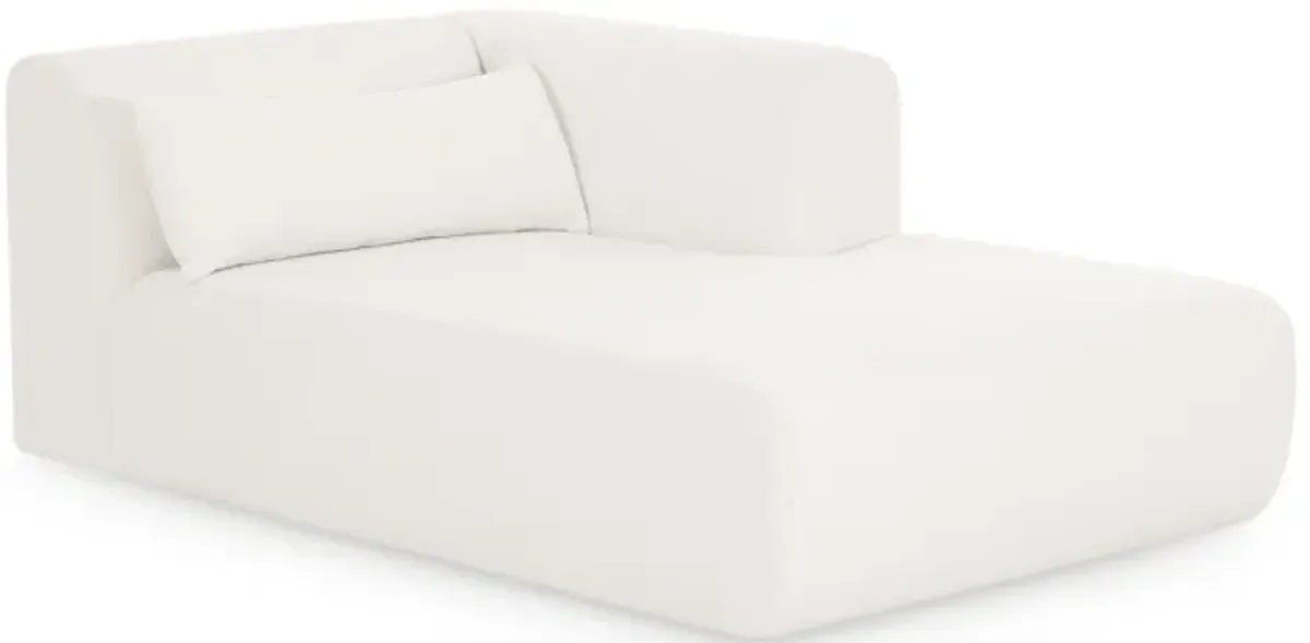 Tarra Cream Chenille Modular RAF Chaise