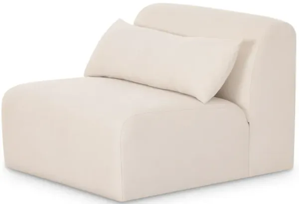 Tarra Cream Chenille Modular Armless Chair