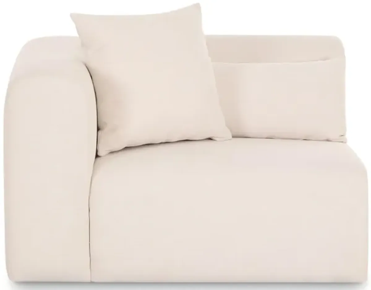 Tarra Cream Chenille Modular LAF Corner Chair