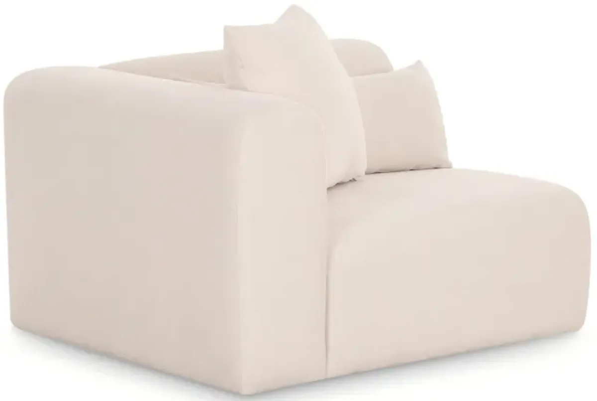 Tarra Cream Chenille Modular LAF Corner Chair