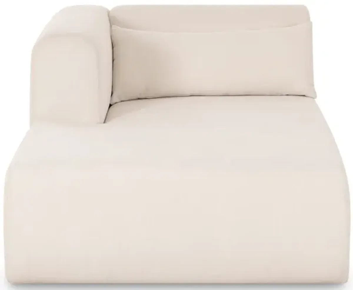 Tarra Cream Chenille Modular LAF Chaise