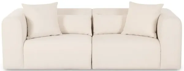 Tarra Cream Chenille Modular Loveseat
