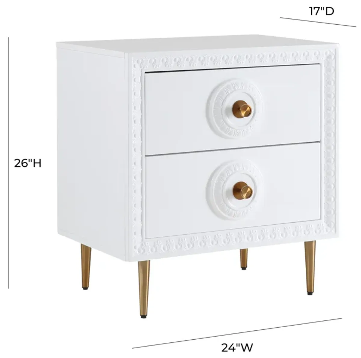 Bovey White Lacquer Side Table