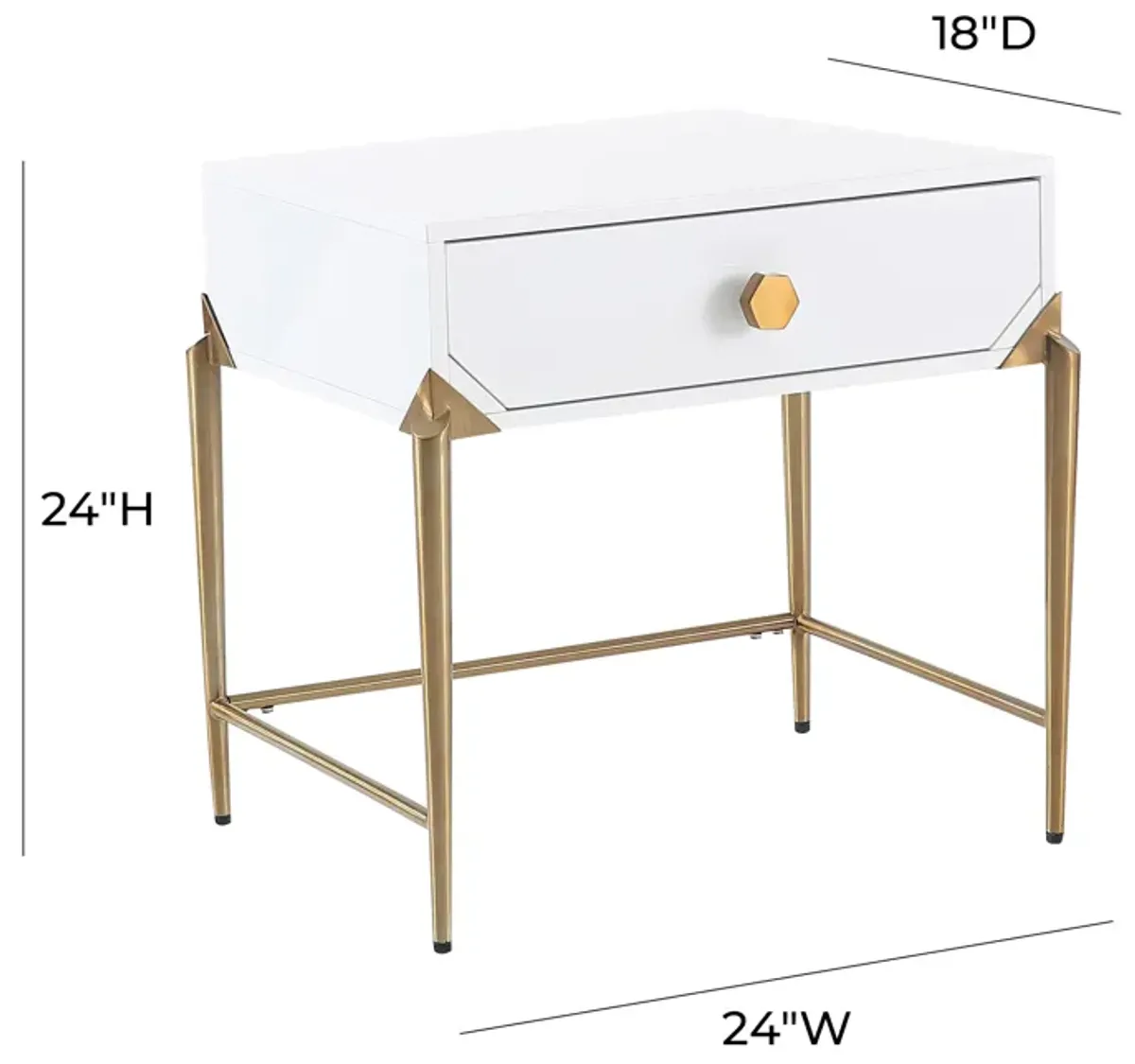 Bajo White Lacquer Side Table