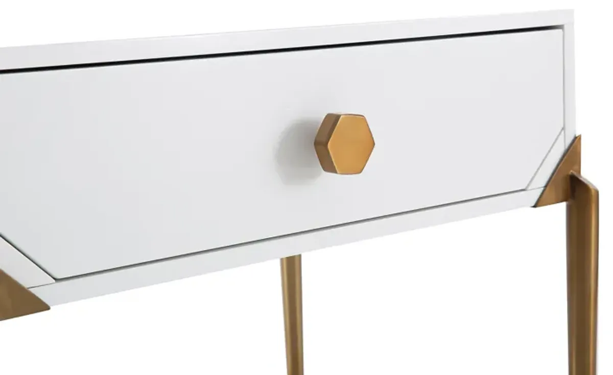 Bajo White Lacquer Side Table