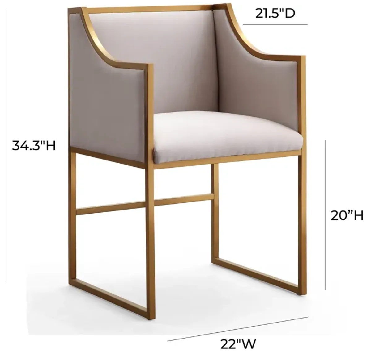 Atara Cream Velvet Gold Chair