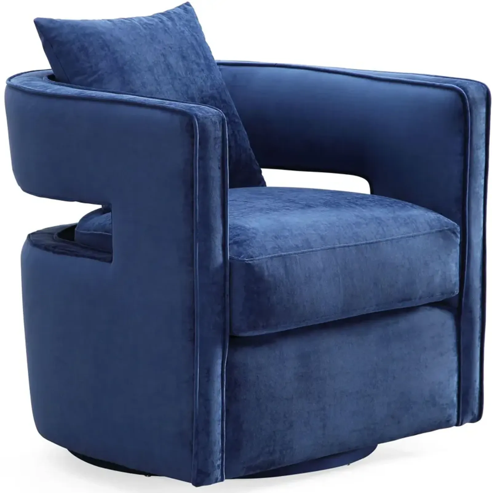 Kennedy Navy Textured Velvet Swivel Chair