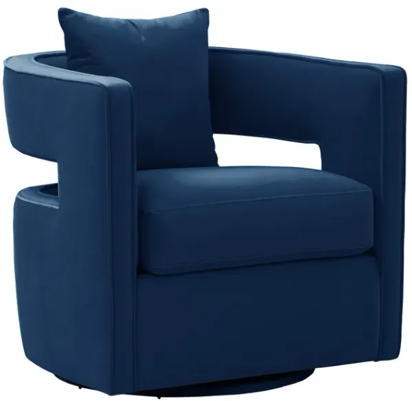 Kennedy Navy Velvet Swivel Chair