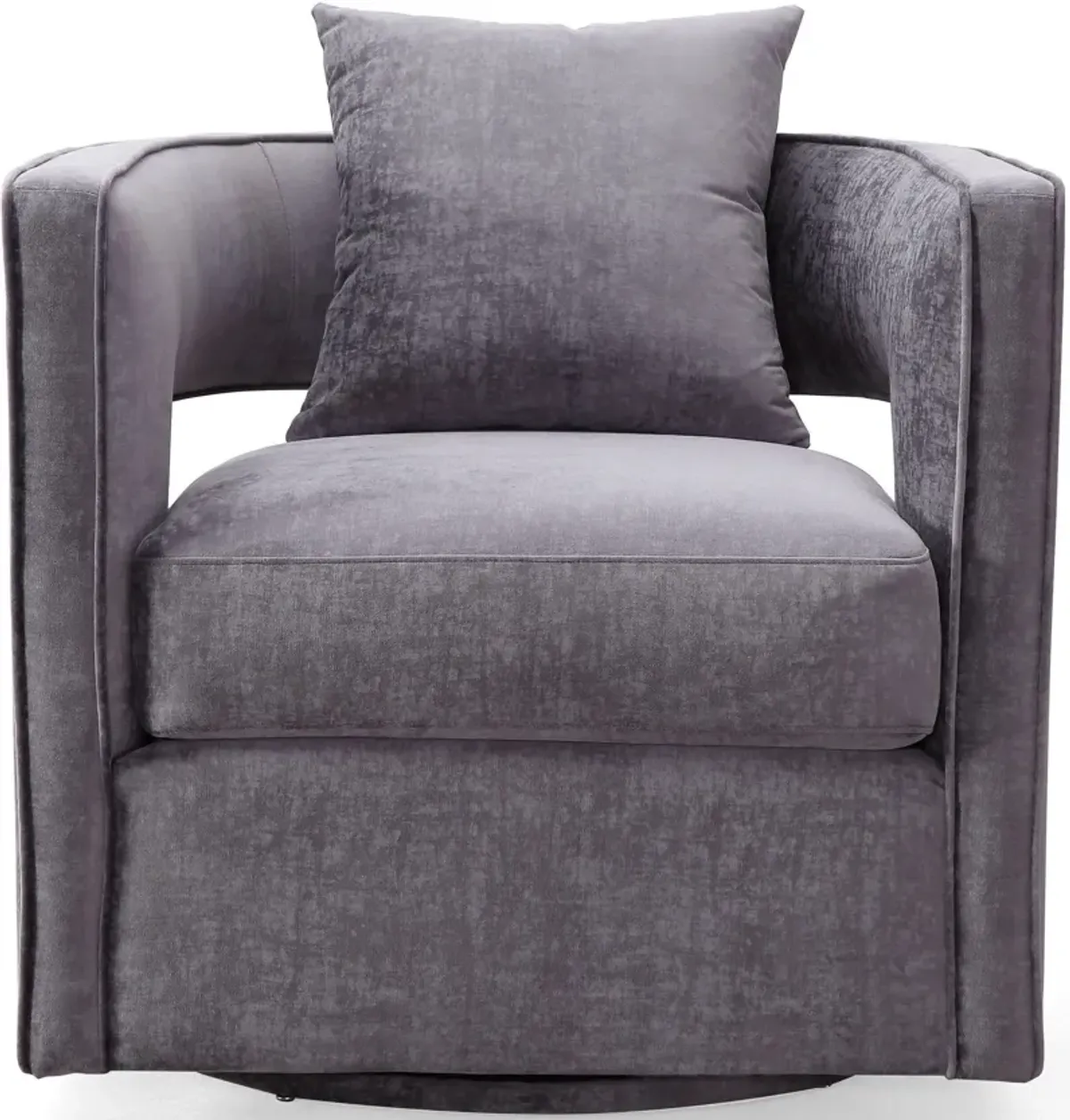 Kennedy Grey Textured Velvet Swivel Chair