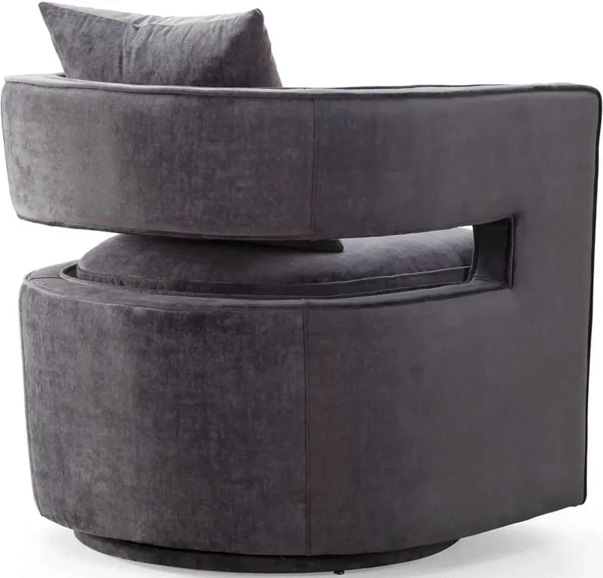 Kennedy Grey Textured Velvet Swivel Chair