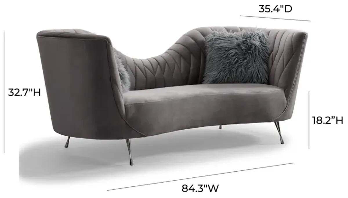 Eva Grey Velvet Sofa