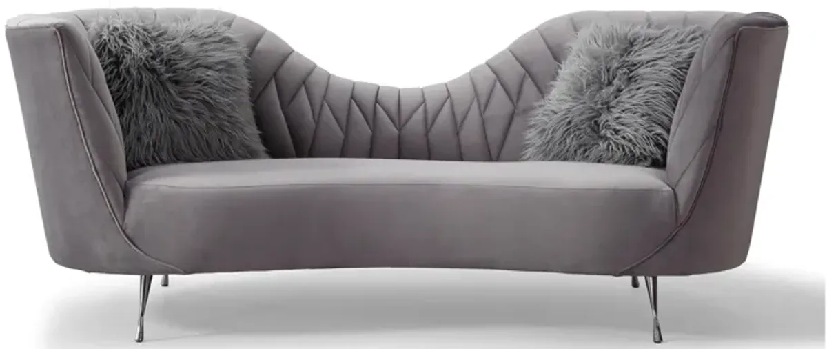 Eva Grey Velvet Sofa