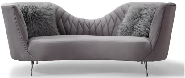 Eva Grey Velvet Sofa