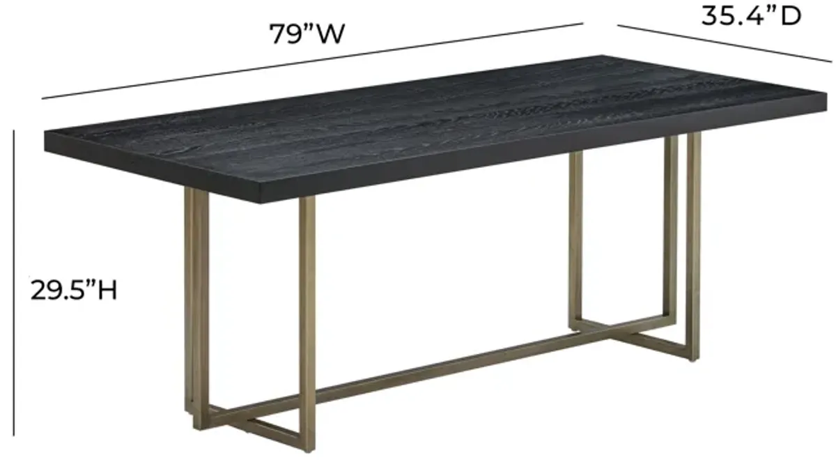 Mason Black 79 Inch Dining Table