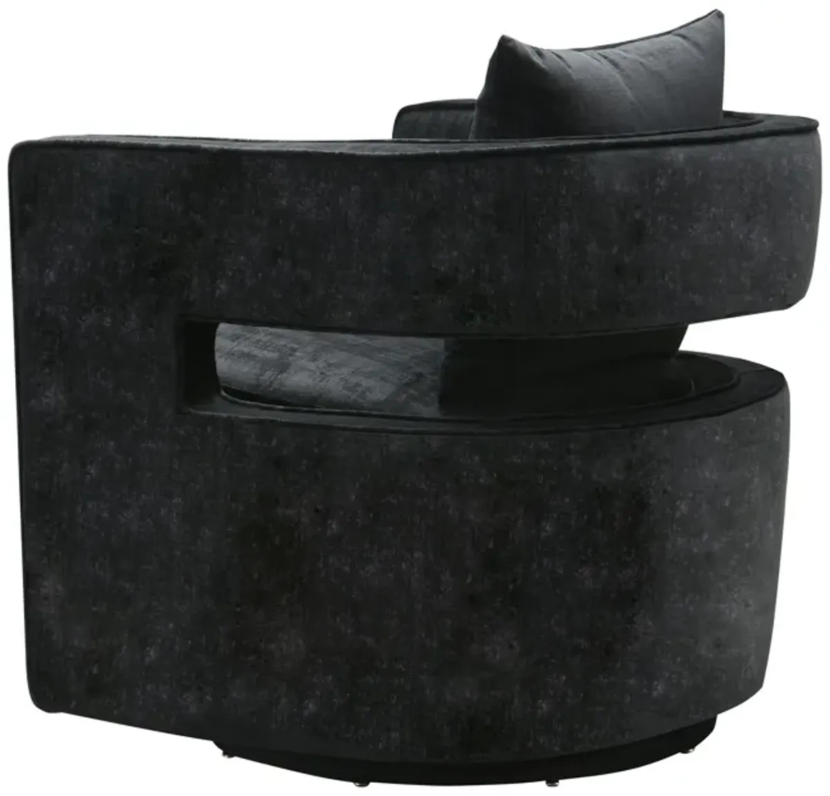 Kennedy Black Textured Velvet Swivel Chair