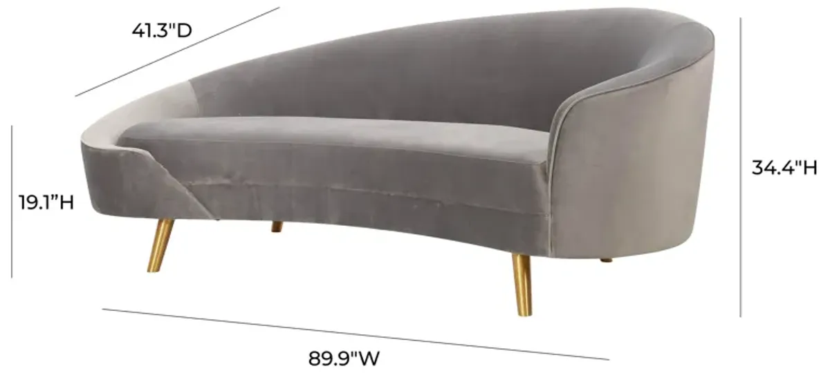 Cleopatra Grey Velvet Sofa