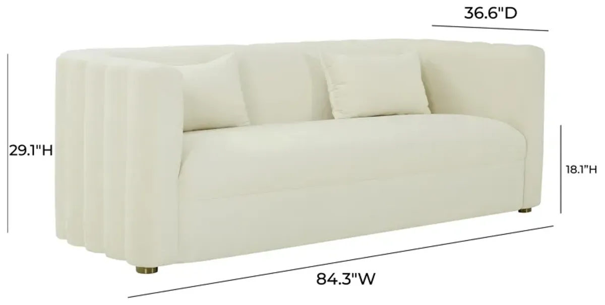 Callie Cream Velvet Sofa