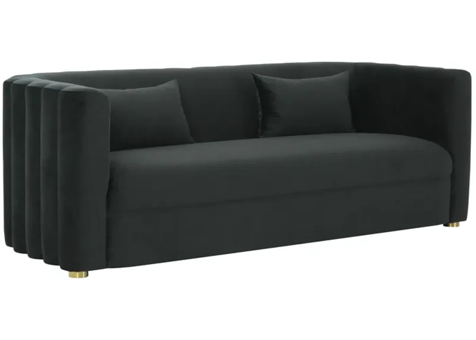 Callie Black Velvet Sofa