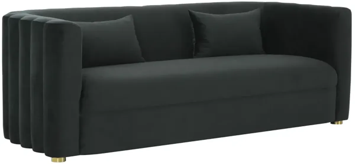 Callie Black Velvet Sofa