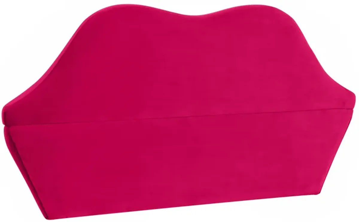 Lips Hot Pink Velvet Settee