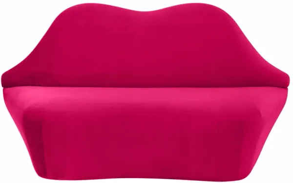 Lips Hot Pink Velvet Settee