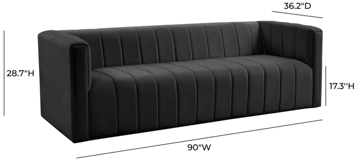 Norah Black Velvet Sofa