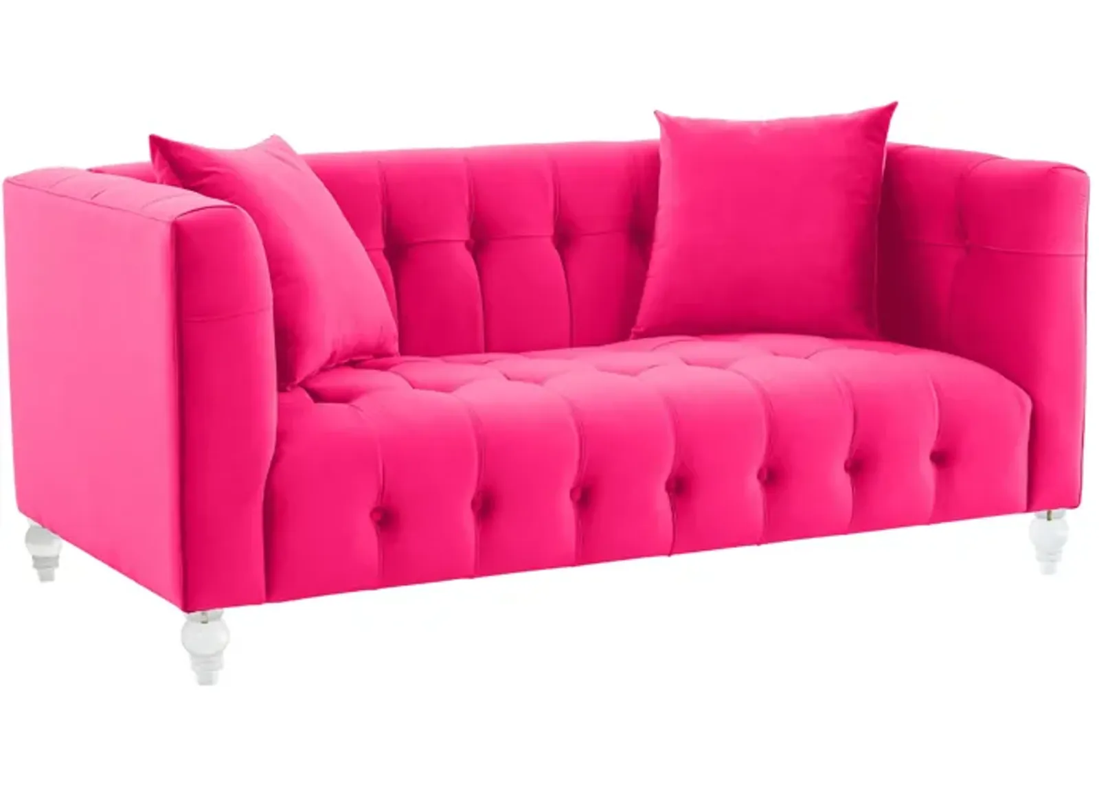 Bea Hot Pink Velvet Loveseat