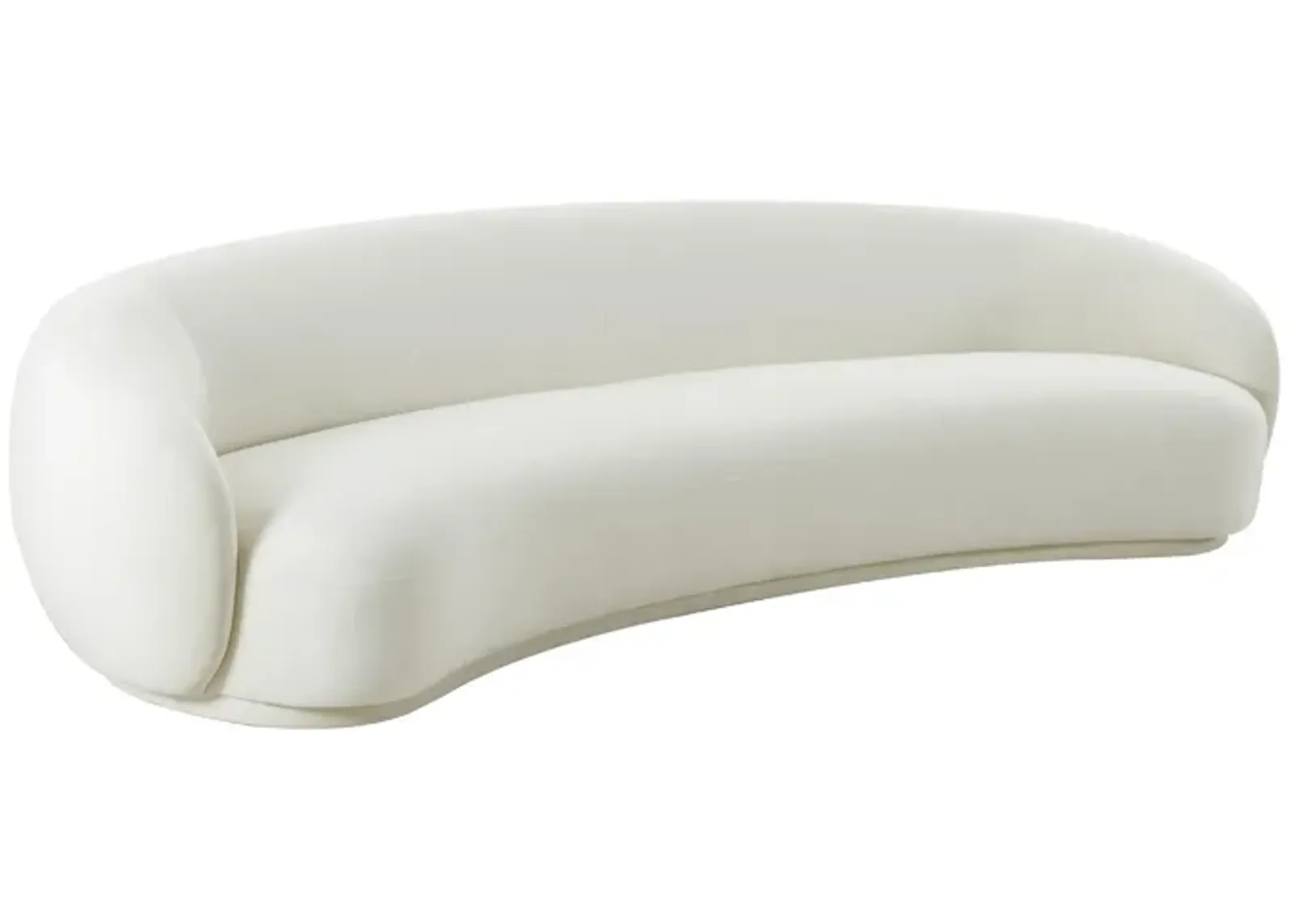 Kendall Cream Velvet 120 Inch Sofa