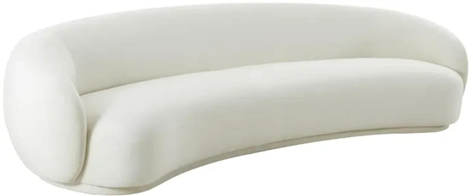 Kendall Cream Velvet 120 Inch Sofa