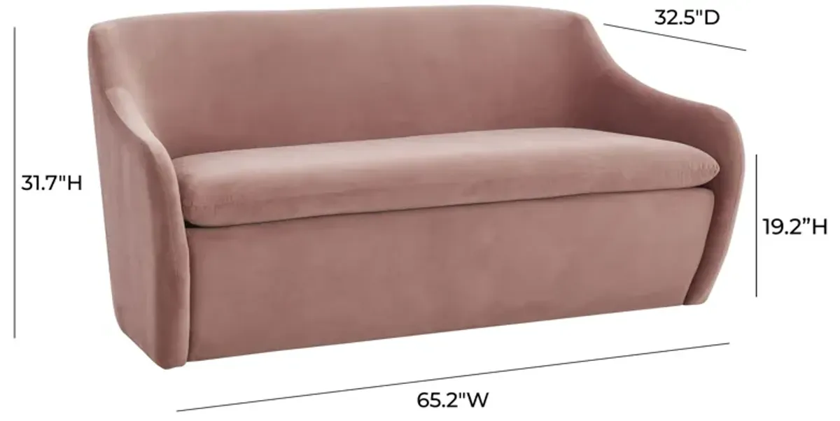 Cellia Mauve Velvet Loveseat