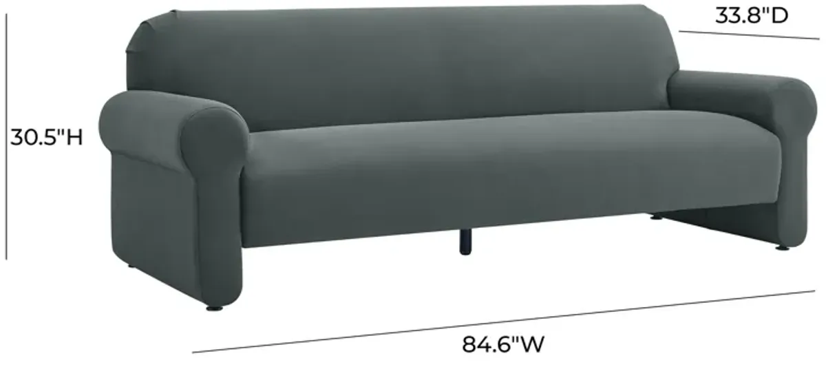 Keelee Grey 84 Inch Velvet Sofa