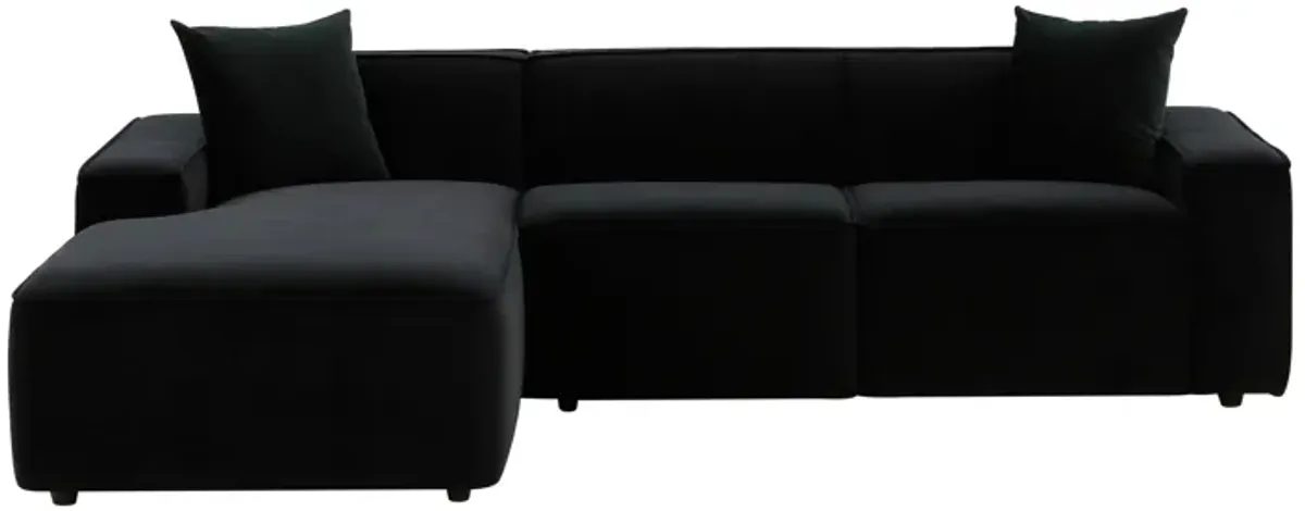 Olafur Black Velvet Sectional - LAF