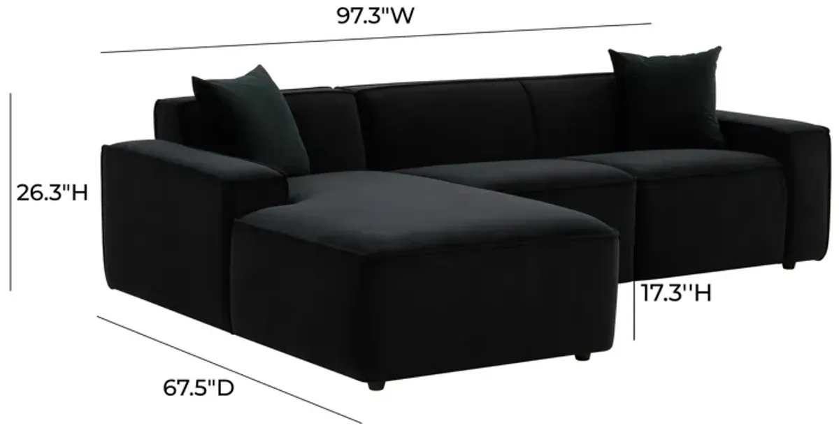 Olafur Black Velvet Sectional - LAF