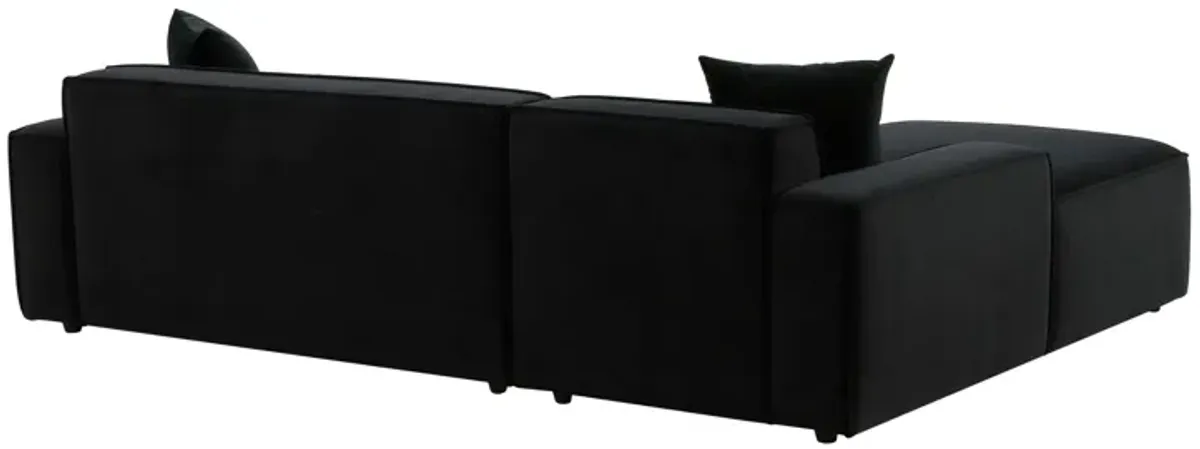 Olafur Black Velvet Sectional - LAF