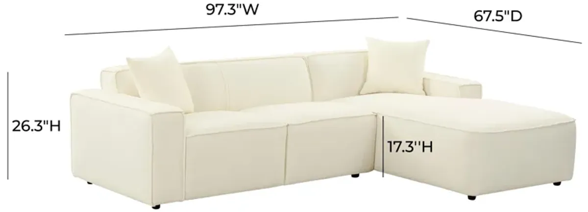 Olafur Cream Linen Sectional - RAF