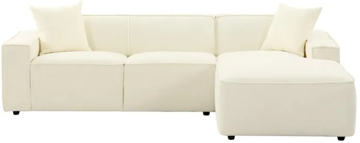 Olafur Cream Linen Sectional - RAF