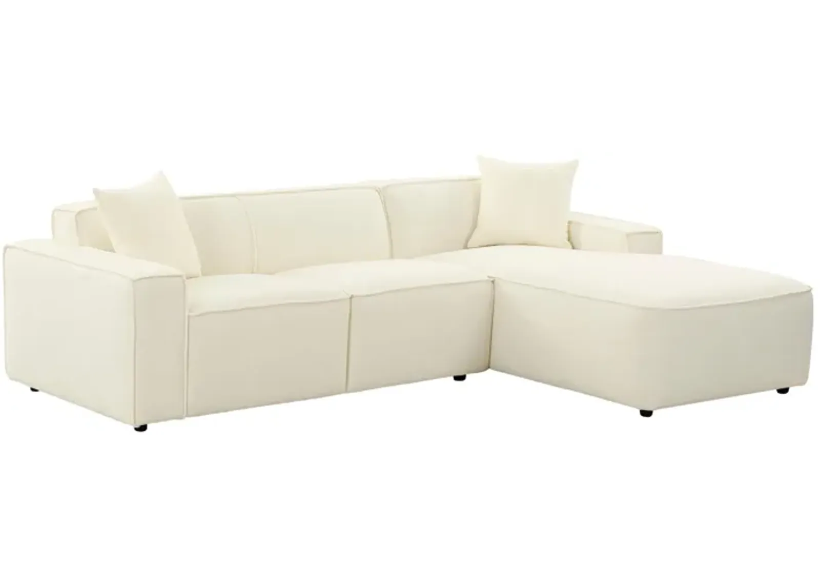 Olafur Cream Linen Sectional - RAF