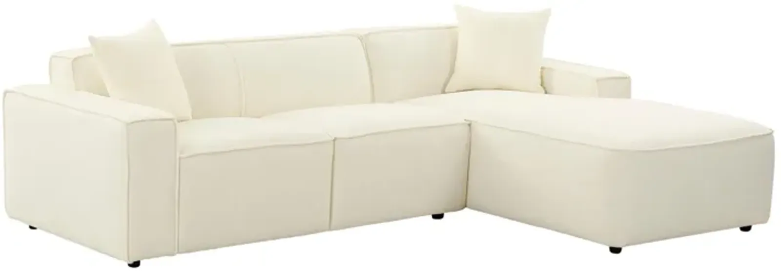 Olafur Cream Linen Sectional - RAF