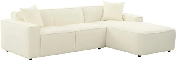 Olafur Cream Linen Sectional - RAF