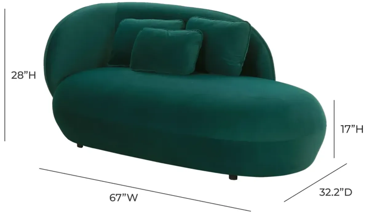 Galet Green Velvet Chaise