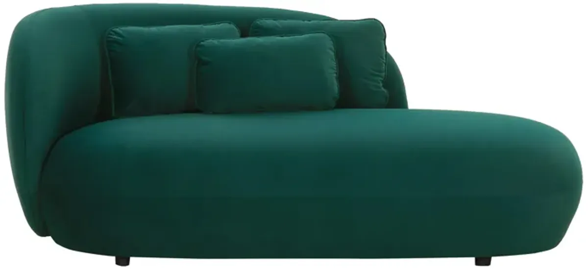 Galet Green Velvet Chaise