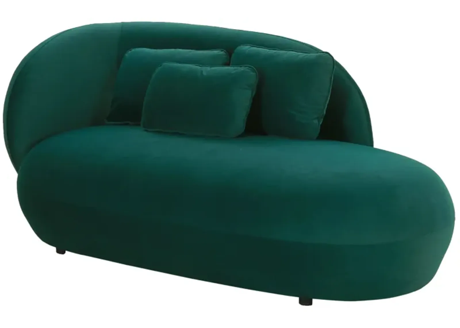 Galet Green Velvet Chaise