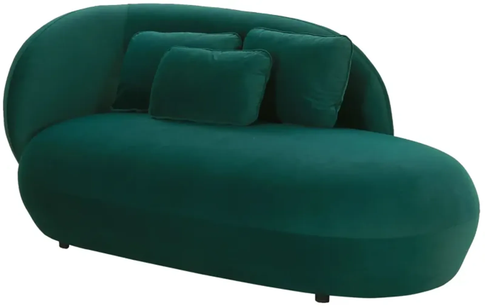 Galet Green Velvet Chaise