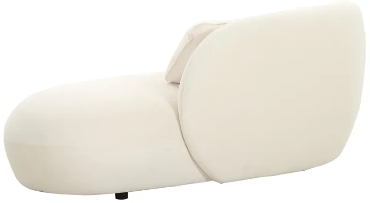 Galet Cream Velvet Chaise