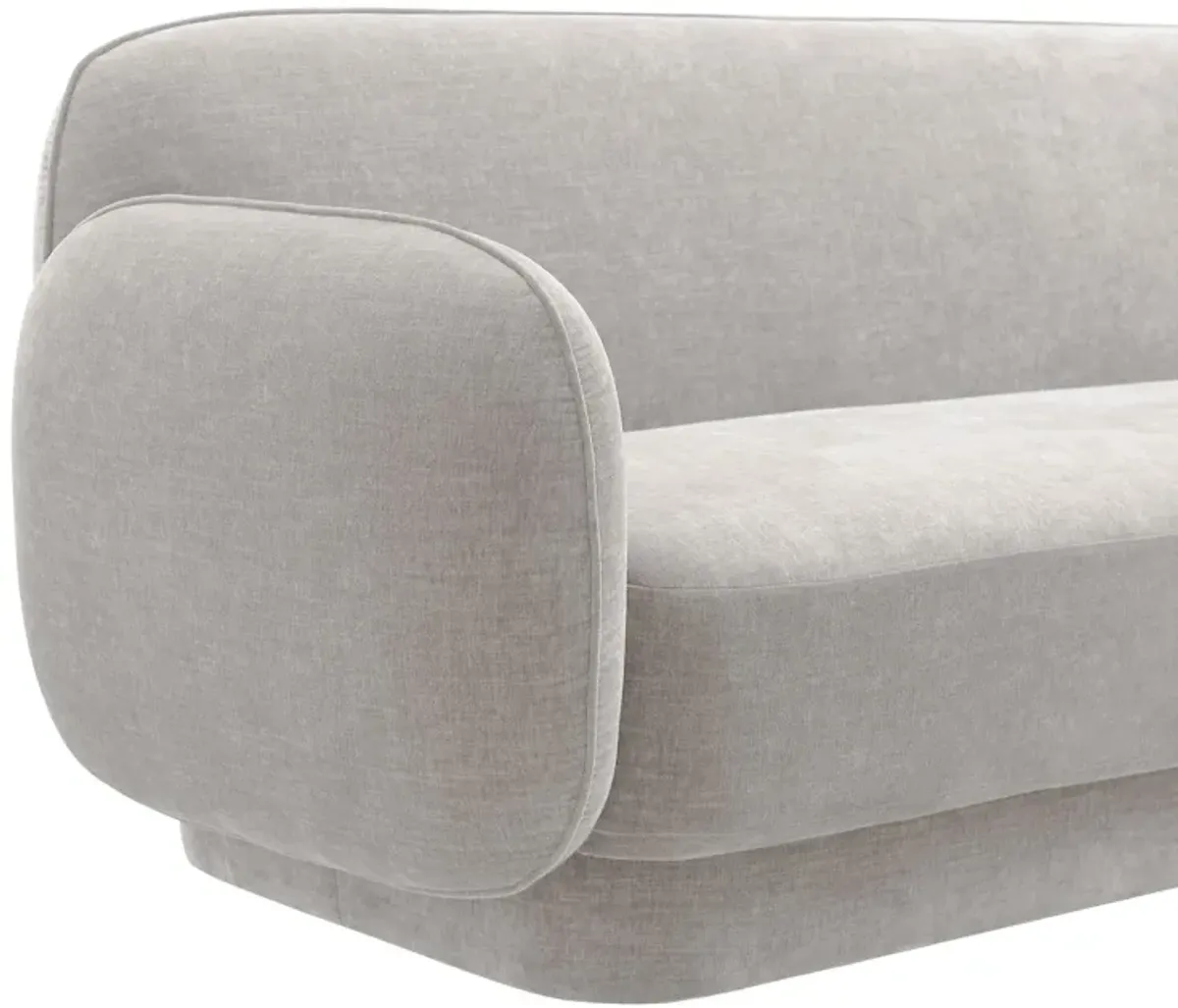 Kandor Stone Grey Textured Velvet Sofa